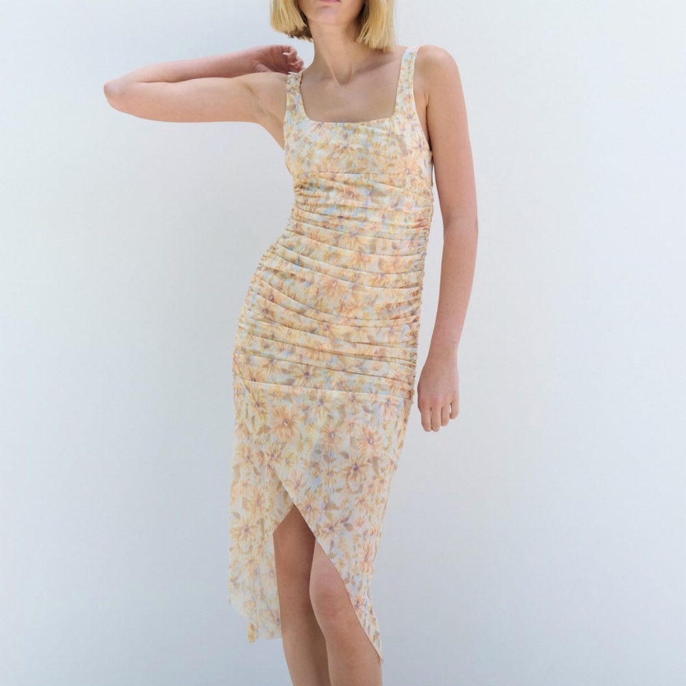 Zara limited edition floral print tulle dress for summer
